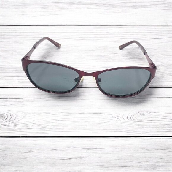 Bulova Alameda Sunglasses Frames Marsala Red Smoky Lenses Protective Case Cloth - Picture 11 of 12